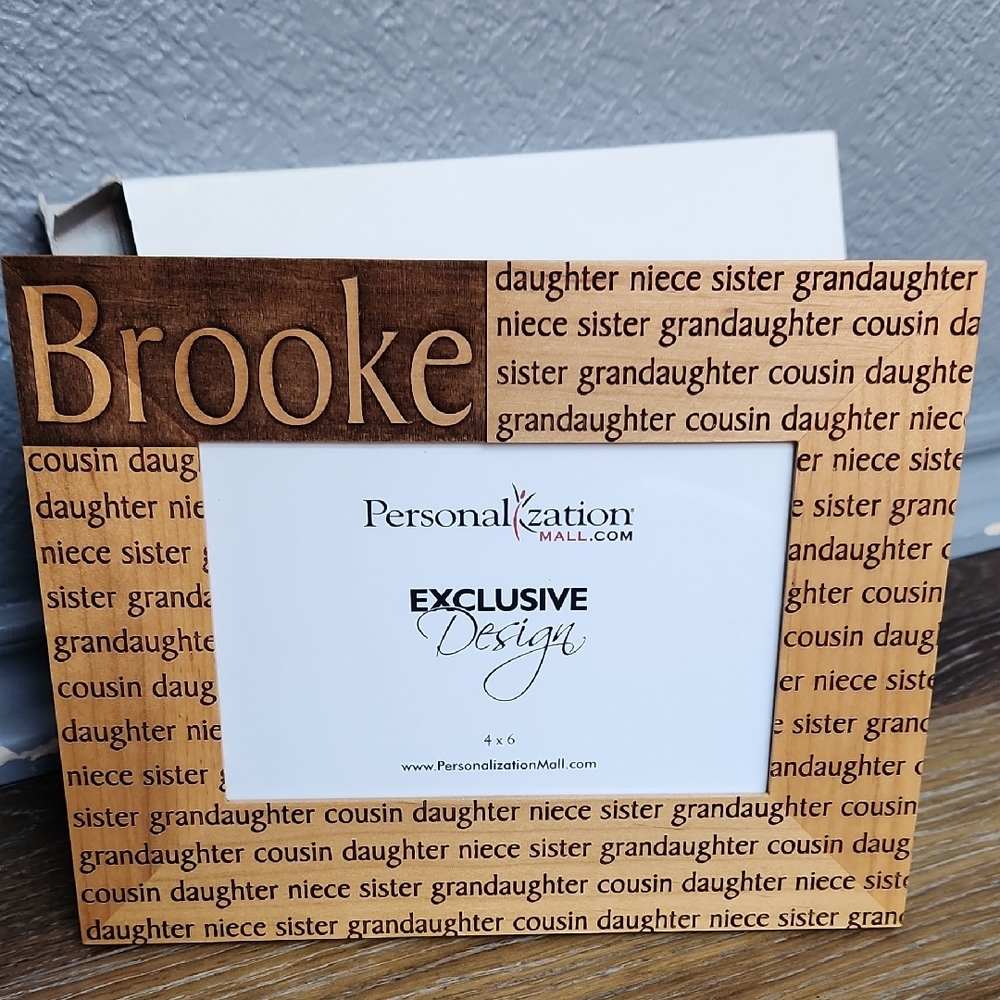 NIB 4x6 Brooke Daughter Niece Sister Grandaughter Cousin Wood Photo Frame